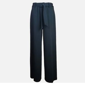 NYCC High Waist, NWT~Wide Leg Women's 16 Black Pull-On, Tie-Top Dress Pants